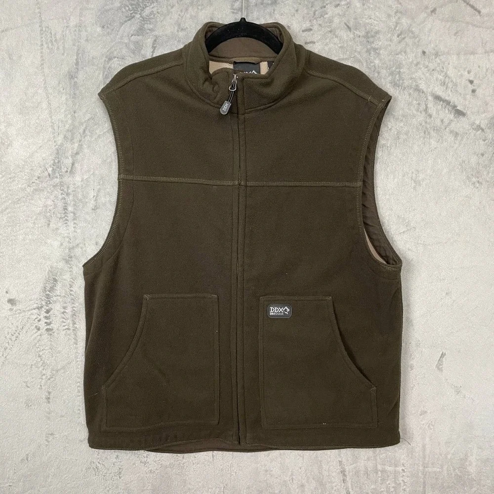 Dri Duck Fleece Workwear Utility Zip Vest Medium Olive Green Rugged Outdoors‎